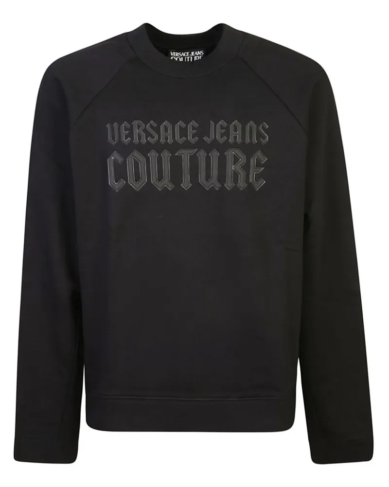 Versace Jeans Sweatshirt mit Gothic-Logo - Schwarz Schwarz