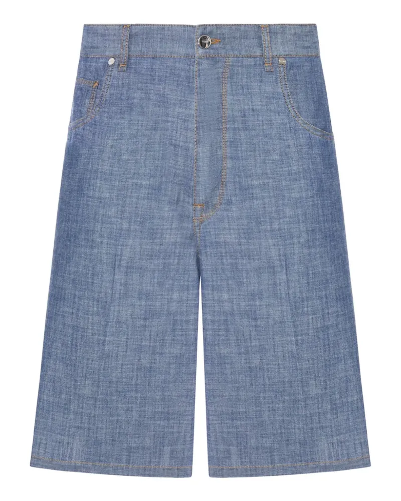 Fendi contrast-stitch bermuda shorts - Blau Blau