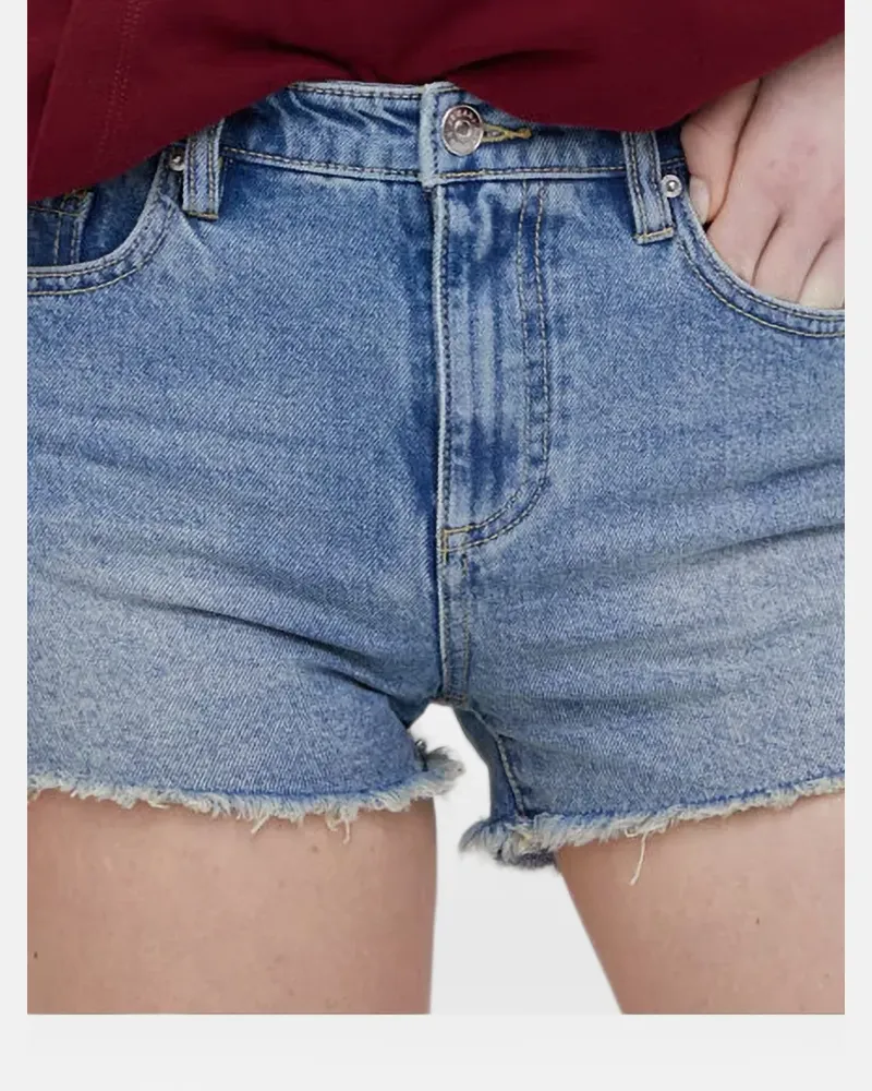 Armani Exchange frayed patch denim shorts - Blau Blau