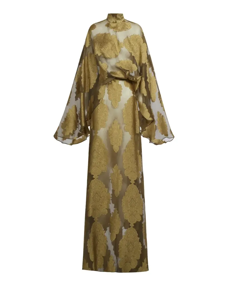 Taller Marmo Chimera Maxikleid aus Damaskus-Jacquard - Braun Braun