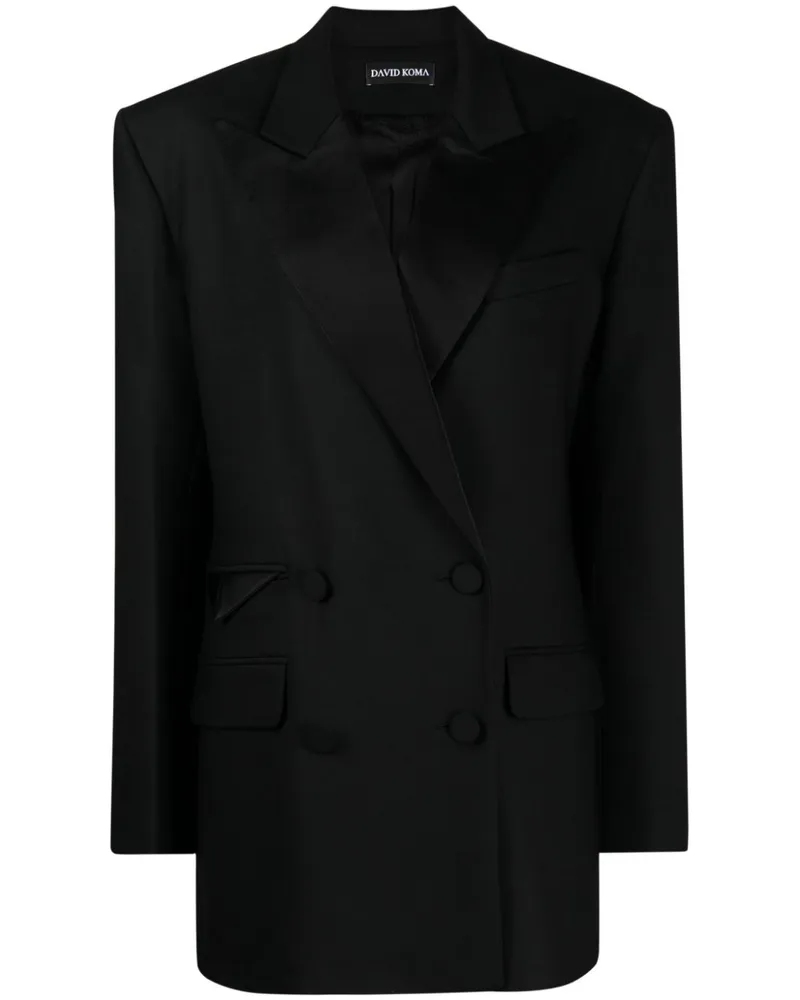 David Koma Doppelreihiger Blazer Schwarz