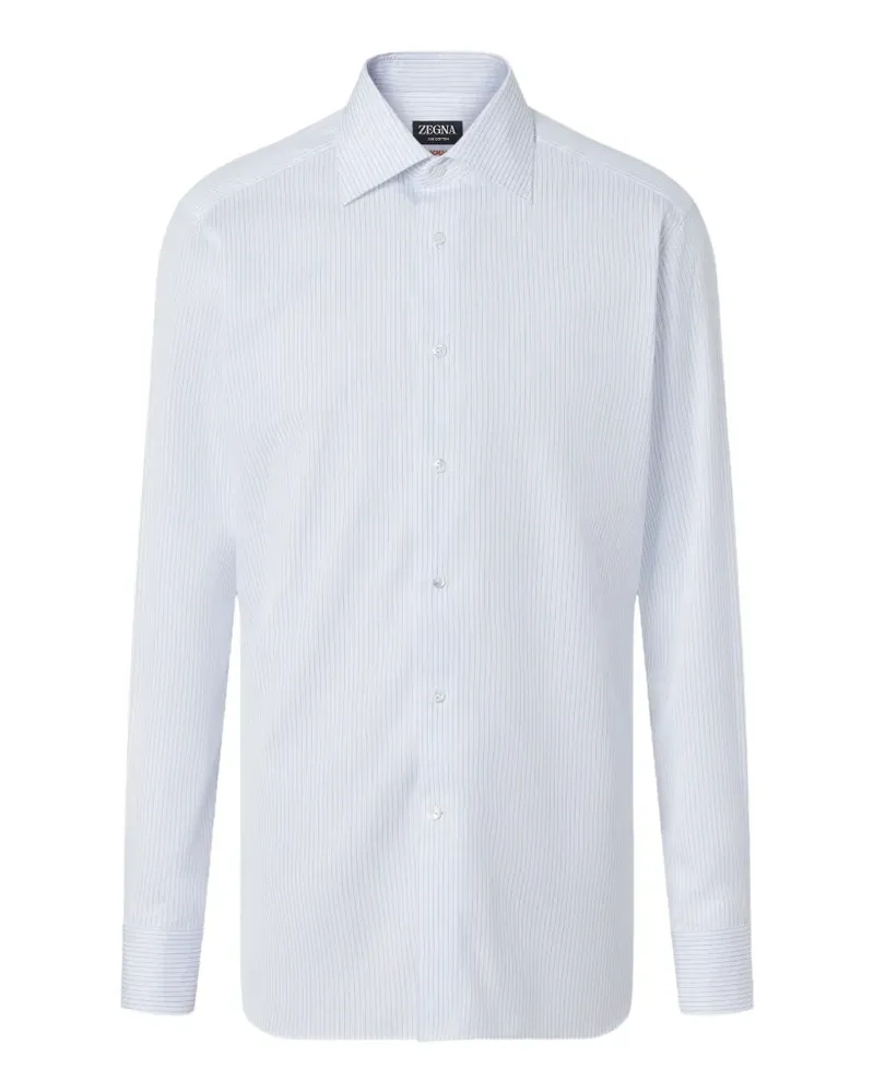 Ermenegildo Zegna Gestreiftes Hemd - Weiß Weiß
