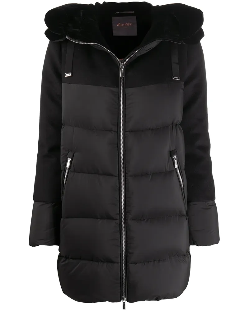 MOORER Mantel mit Einsätzen - Schwarz Schwarz