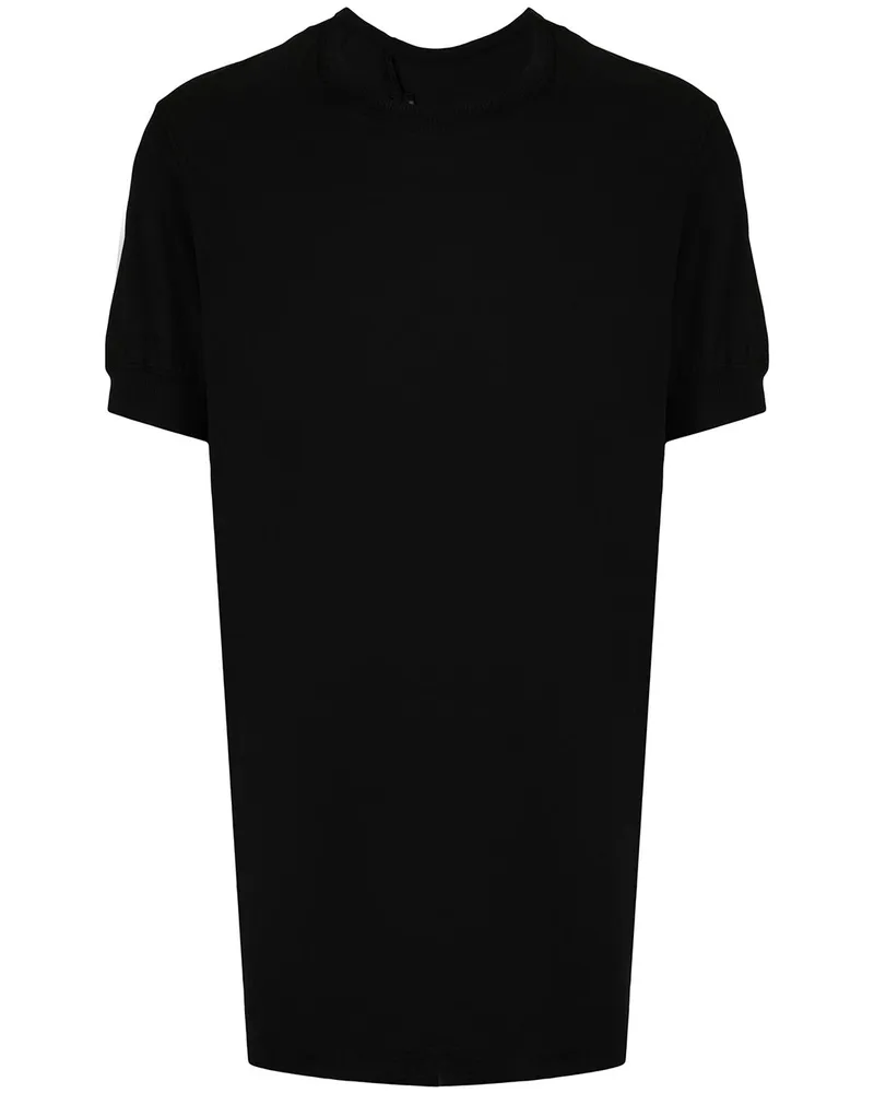 Boris Bidjan Saberi T-Shirt mit offenem Saum Schwarz