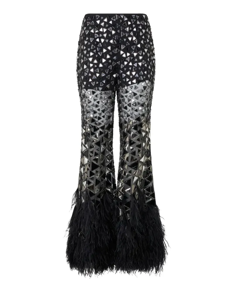 Alberta Ferretti Hose mit Federn - Schwarz Schwarz