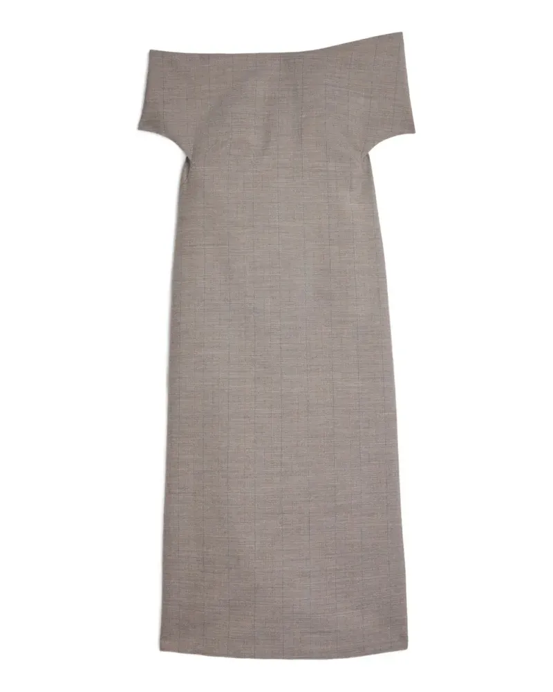 Jil Sander Schulterfreies Kleid aus Wolle - Grau Grau