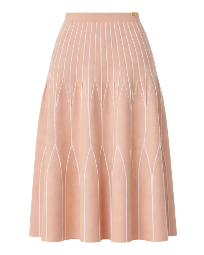 Elisabetta Franchi two-tone pleated knit midi skirt - Rosa Rosa
