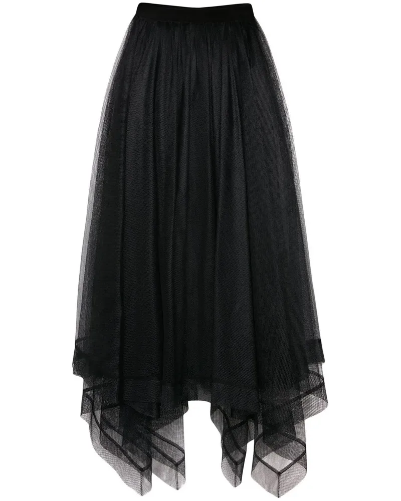 Alexander McQueen Asymmetrischer Rock - Schwarz Schwarz
