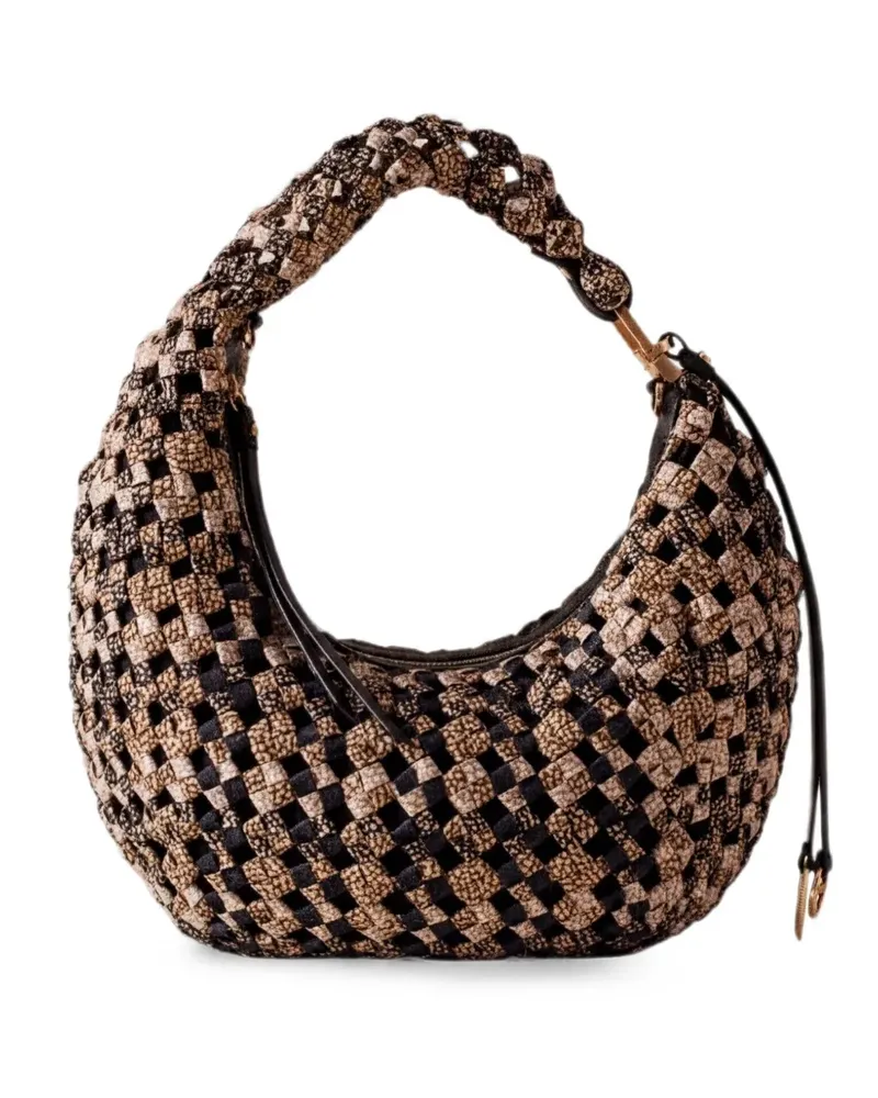 Borbonese woven-design tote bag - Braun Braun