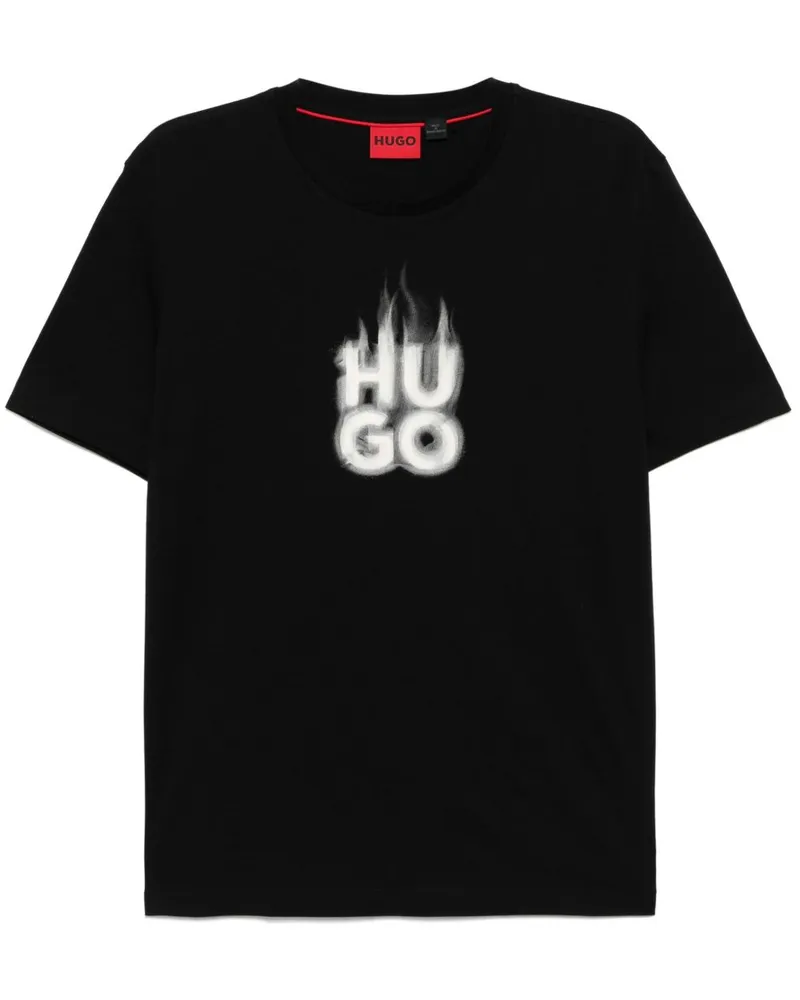 HUGO BOSS T-Shirt mit Logo-Print - Schwarz Schwarz