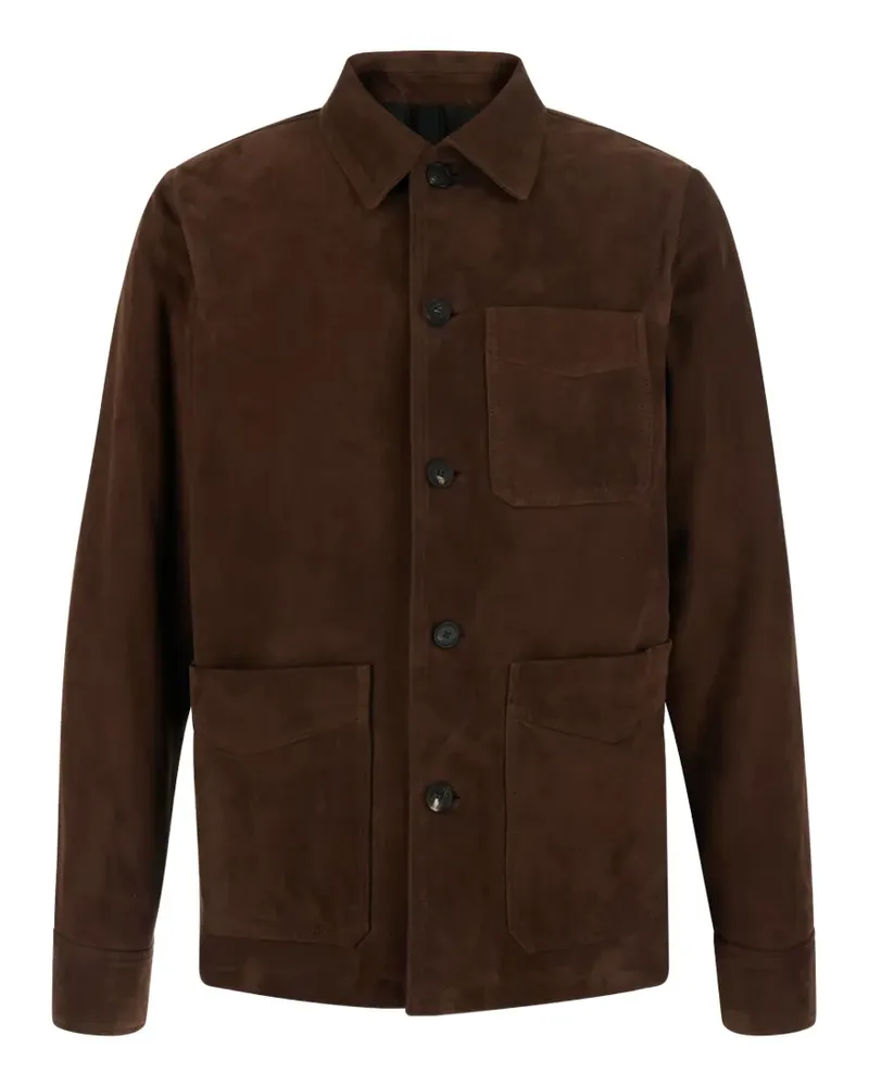 Tagliatore Wildlederjacke mit aufgesetzten Taschen - Braun Braun
