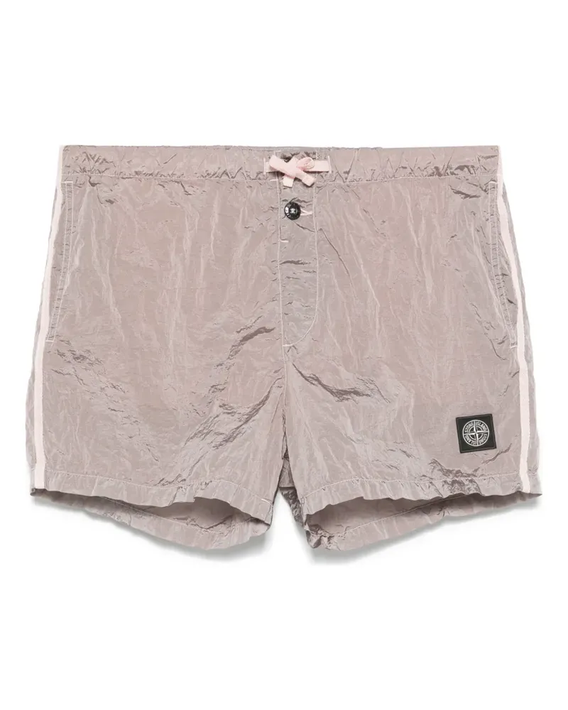 Stone Island Badeshorts mit Kompass-Patch - Rosa Rosa