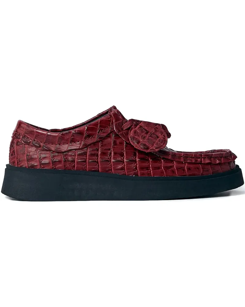 Martine Rose Torview Schnürschuhe mit Kroko-Optik - Rot Rot