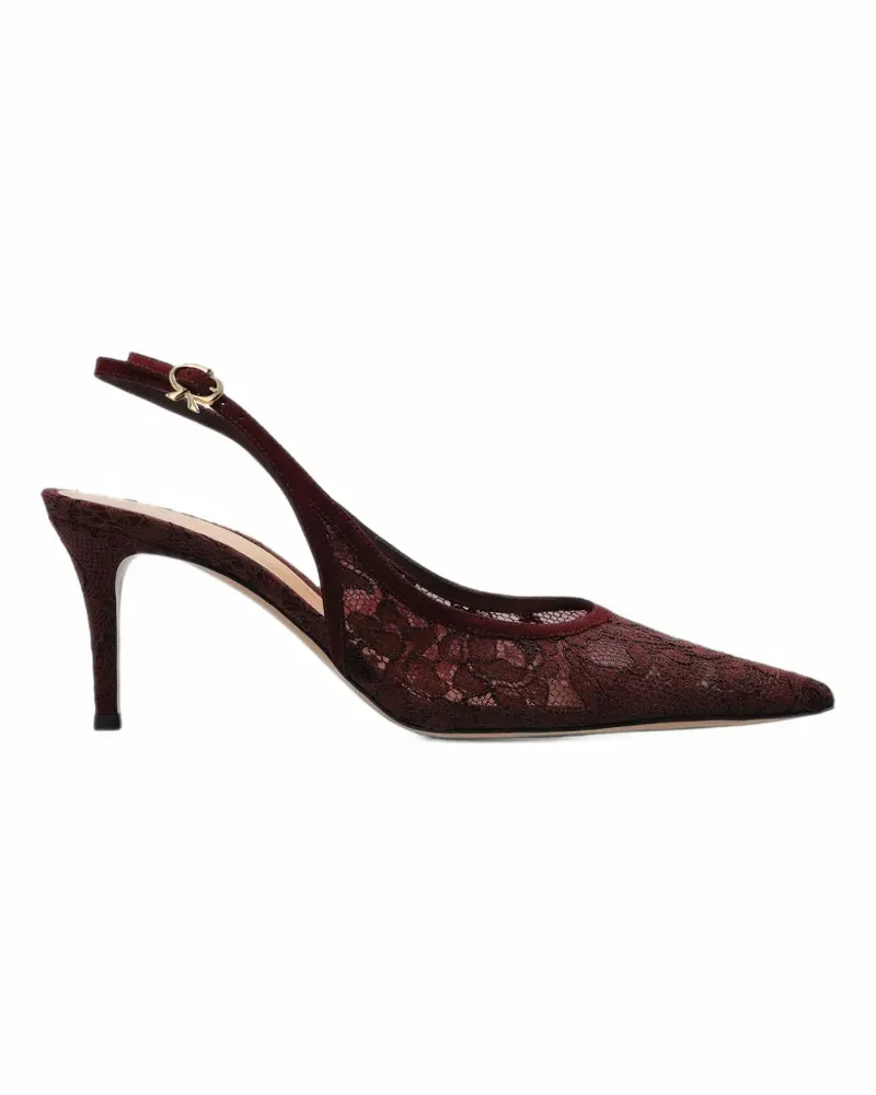 Gianvito Rossi Claudia lace slingback pumps - Rot Rot