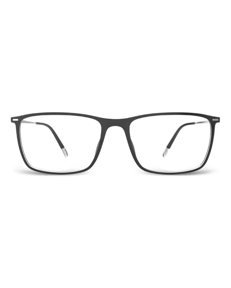 Silhouette Illusion Lite Brille mit eckigem Gestell - Schwarz Schwarz