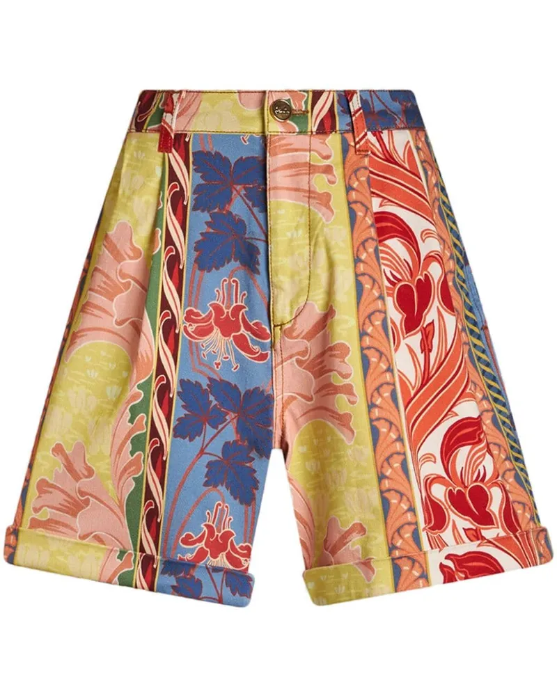 Etro Shorts mit grafischem Print Gelb