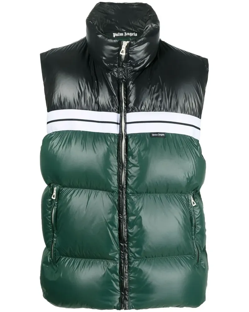 Palm Angels Gefütterte Weste in Colour-Block-Optik - Grün Grün