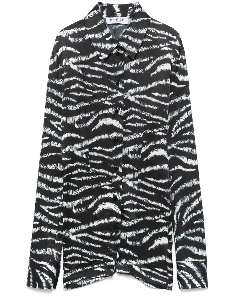 ATTICO Hemd mit Zebra-Print - Schwarz Schwarz