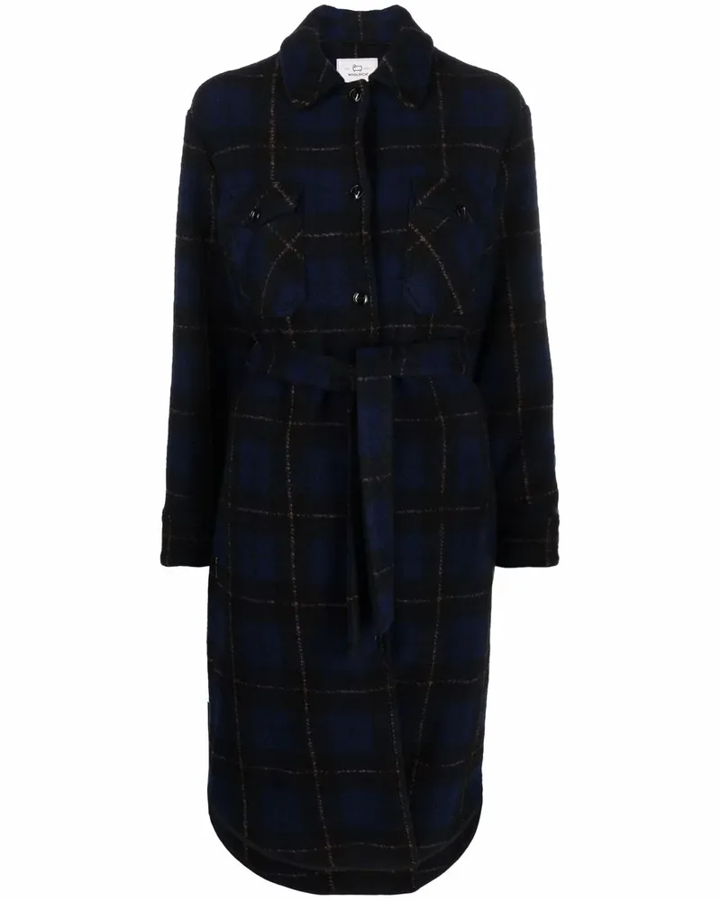 Woolrich Mantel mit Schottenkaromuster - Blau Blau