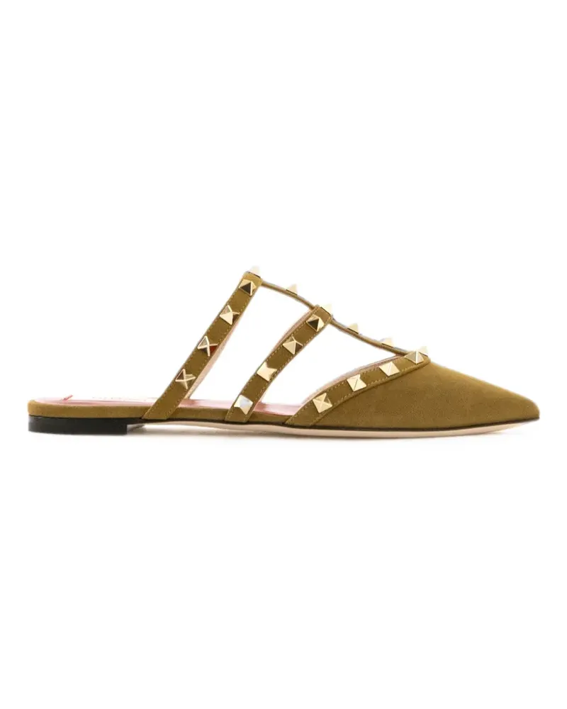 Valentino Garavani Rockstud Mules aus Wildleder - Grün Grün