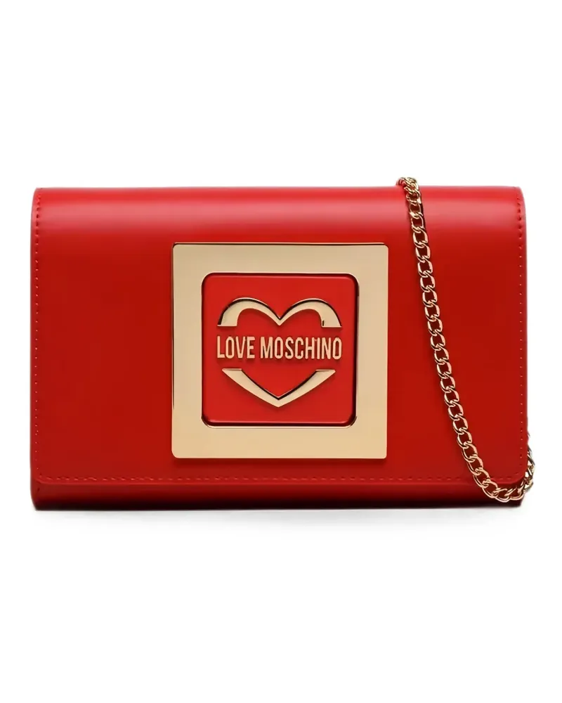 Moschino Clutch mit Logo-Schild - Rot Rot