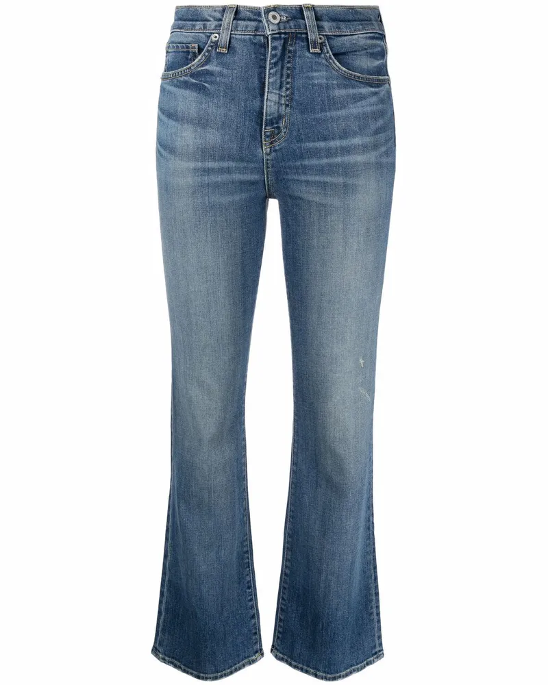 Nili Lotan Bootcut-Jeans mit Bleached-Effekt Blau