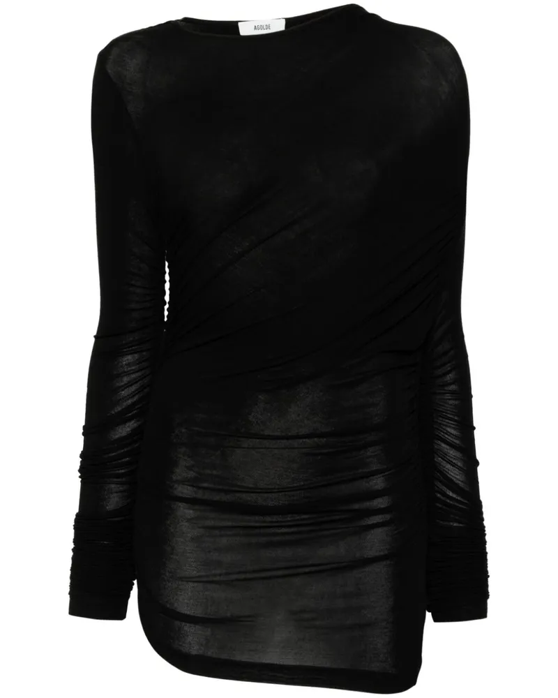 AGOLDE Tania Twist T-Shirt - Schwarz Schwarz