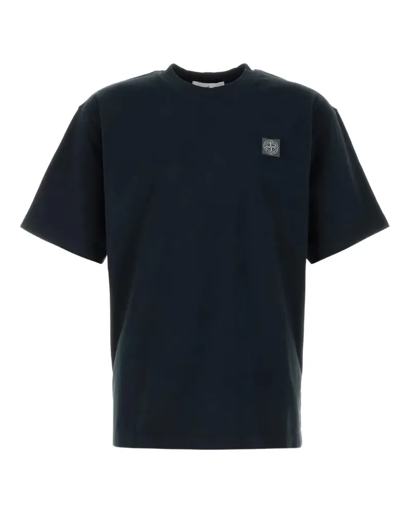 Stone Island T-Shirt mit Logo-Patch - Blau Blau