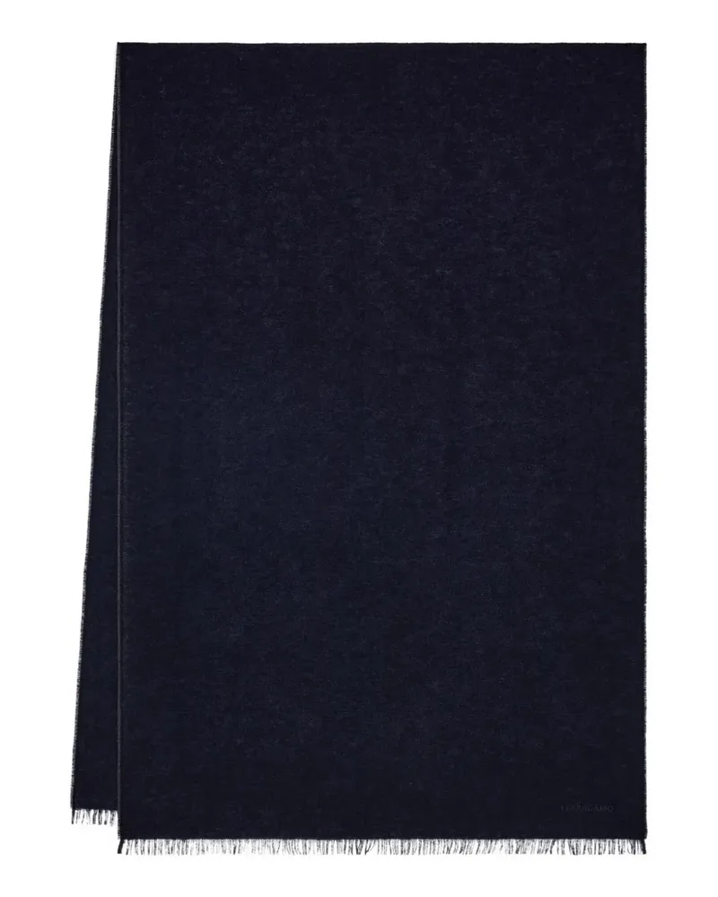 Ferragamo lurex thread embroidered-logo scarf - Blau Blau