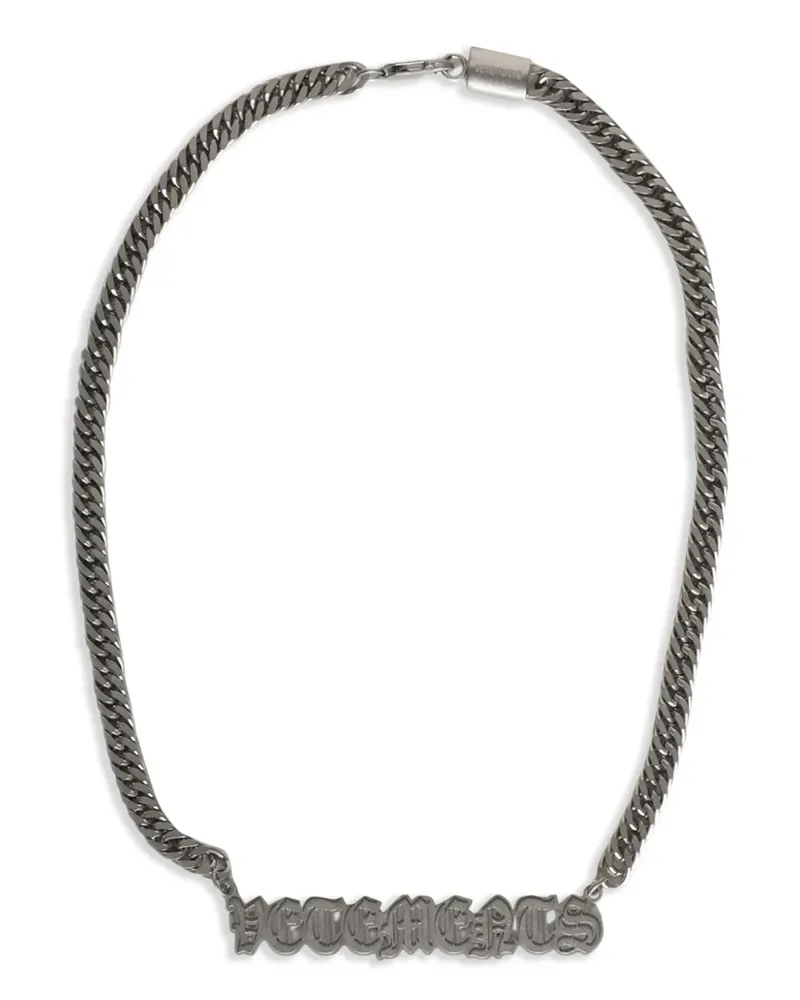 VETEMENTS Halskette mit Gotik-Logo - Silber Silber