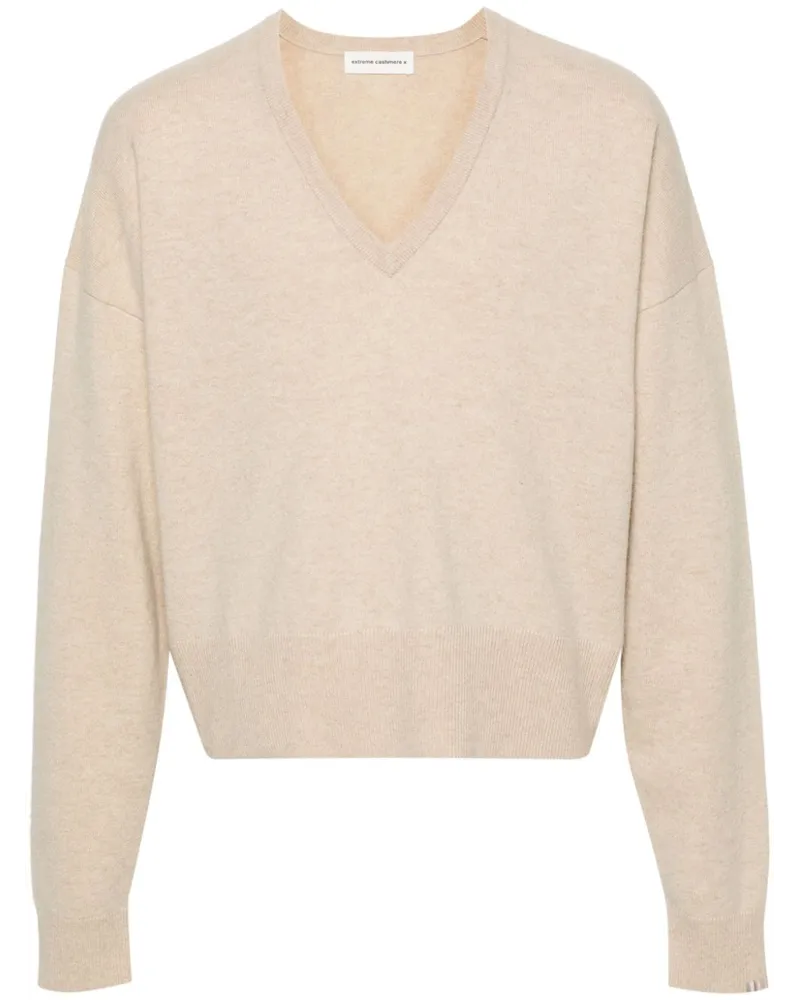 extreme cashmere nº224 Clash Pullover mit V-Ausschnitt Nude