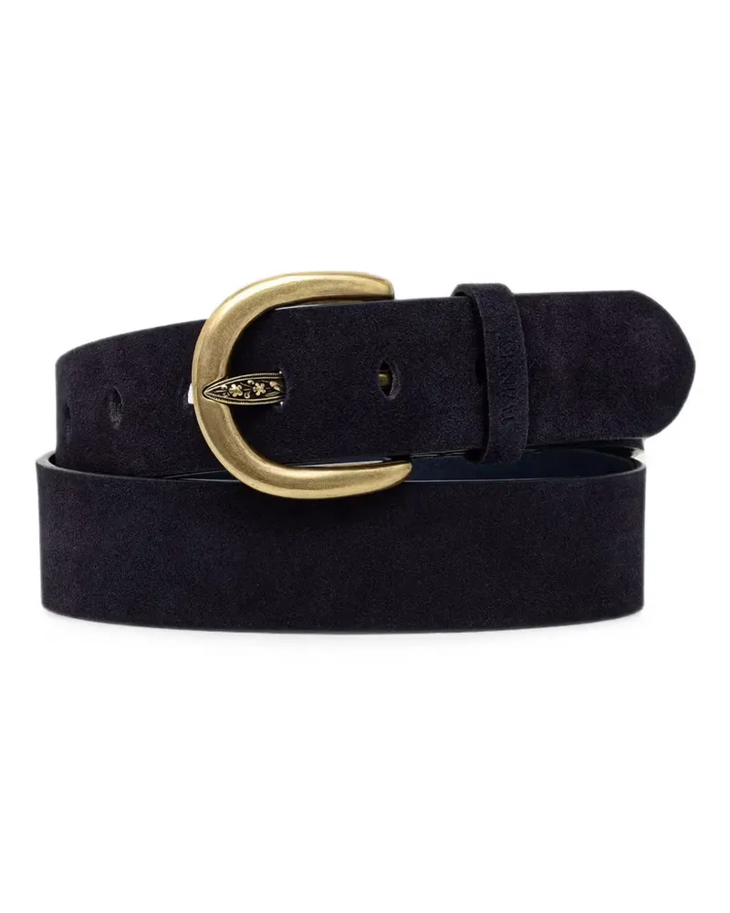Twin-Set Wildledergürtel mit Logo - Blau Blau