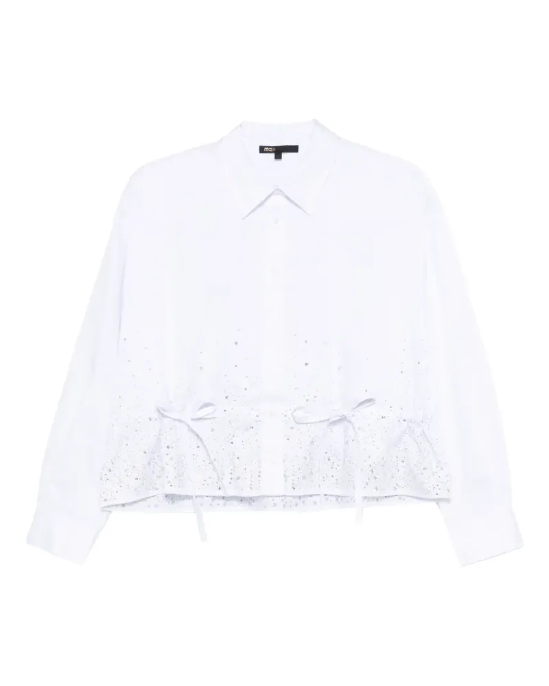 Maje Hemd mit Bindedetail - Weiß Weiß