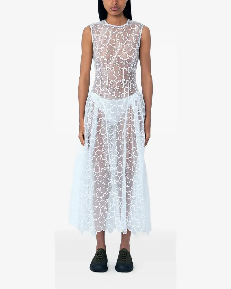 Cecilie Bahnsen Midikleid aus Blumenspitze - Weiß Weiß