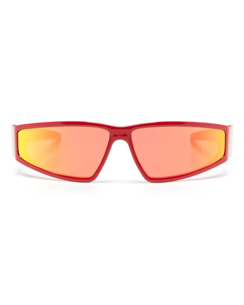 Alexander McQueen Sonnenbrille mit Shield-Gestell - Rot Rot