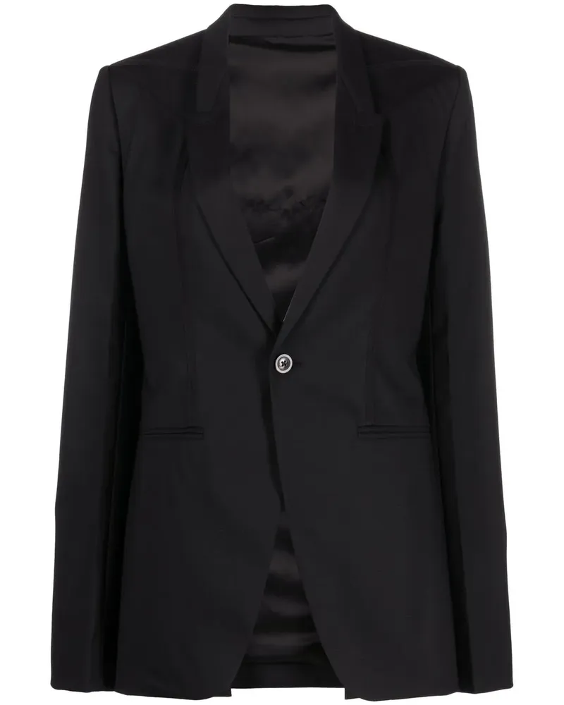 Rick Owens Einreihiger Blazer - Schwarz Schwarz