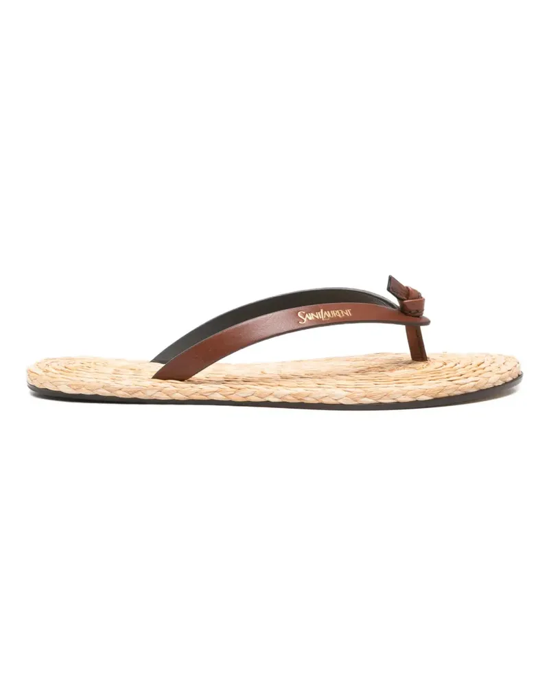 Saint Laurent Sandalen mit gewebter Sohle - Nude Nude