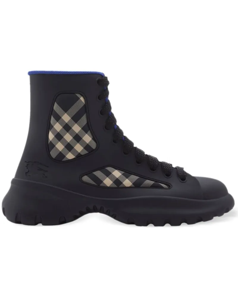 Burberry Karierte Stiefel - Schwarz Schwarz