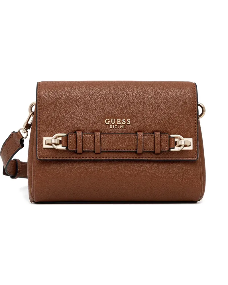 Guess Gregoria Umhängetasche mit Logo-Schild - Braun Braun