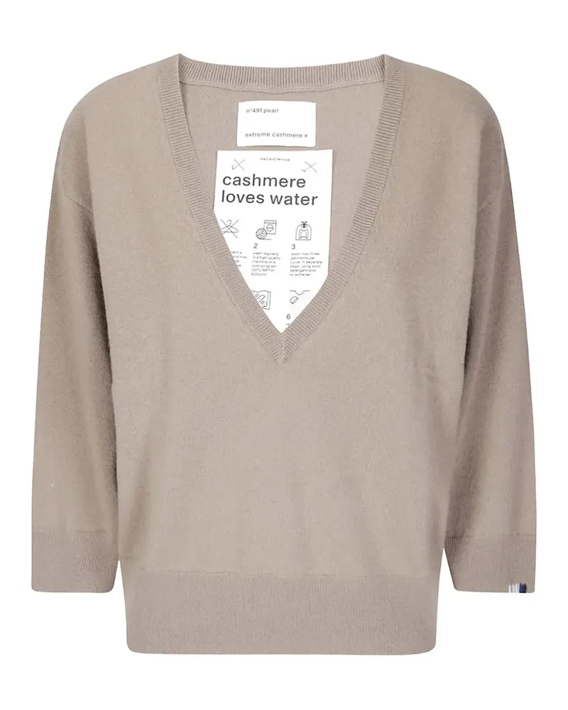 extreme cashmere Pearl V-neck sweater - Nude Nude