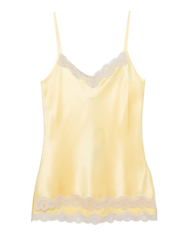 MAX&MOI lace-trim silk top - Gelb Gelb