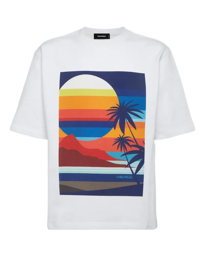 Dsquared2 Summer Lovers Sunset T-Shirt - Weiß Weiß