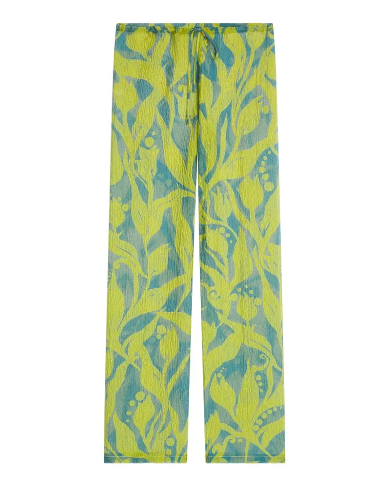 Dries van Noten Hose mit Blumen-Print - Grün Grün