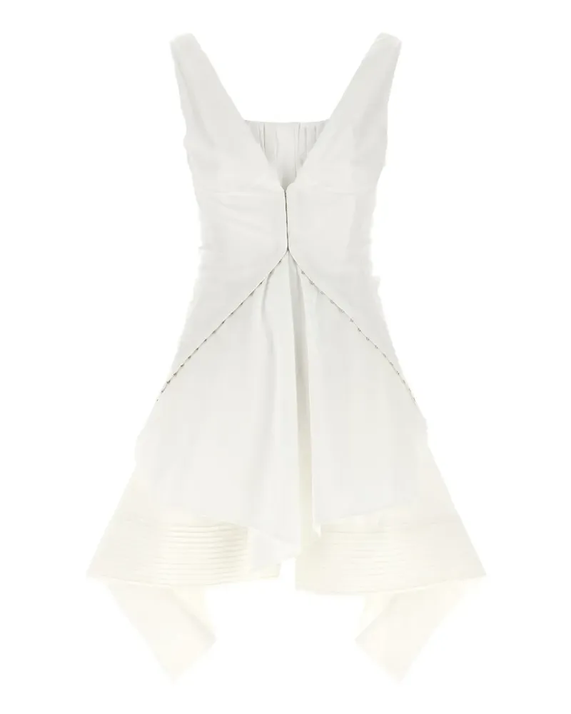 Alexander McQueen striped folded mini dress - Weiß Weiß