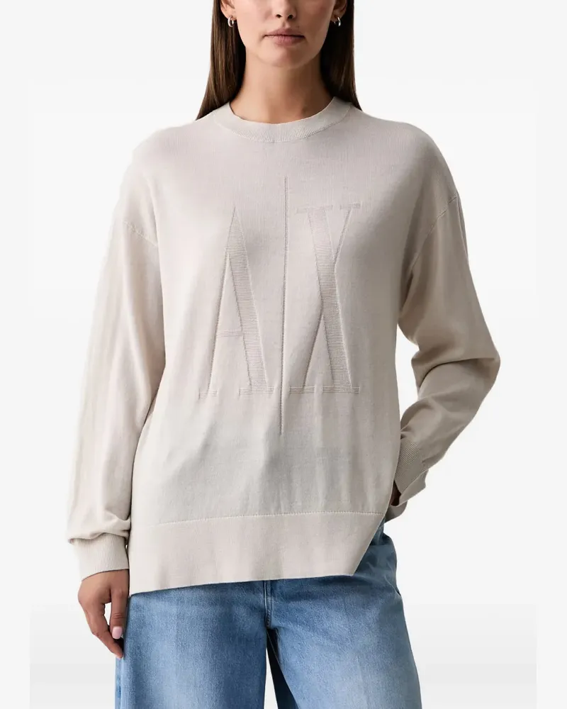 Armani Exchange logo-knit sweater - Nude Nude