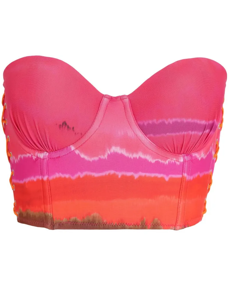 Amir Slama Cropped-Top im Corsage-Stil - Rosa Rosa