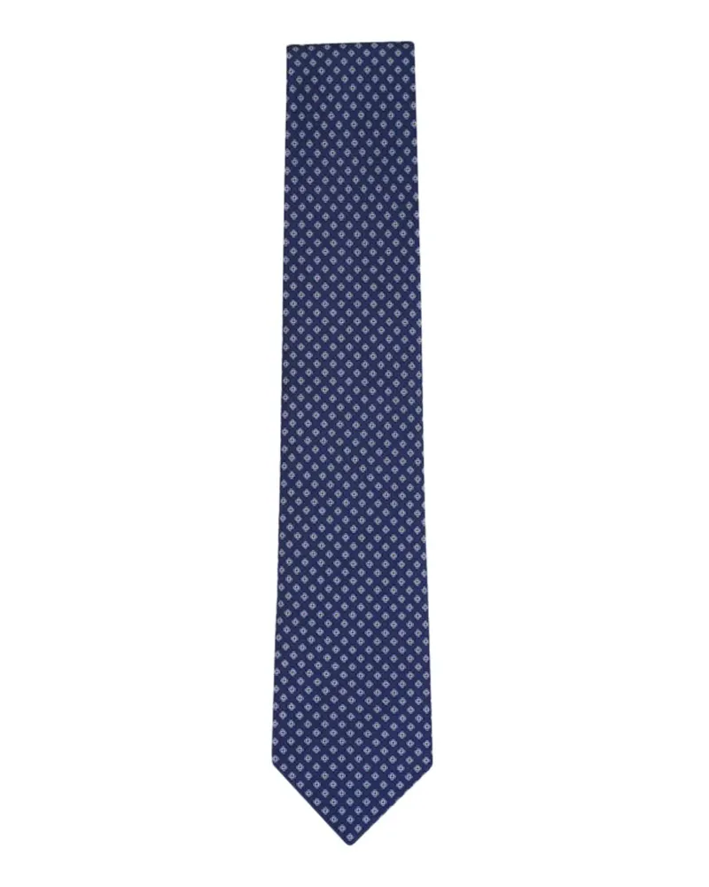 Brioni patterned spring tie - Blau Blau