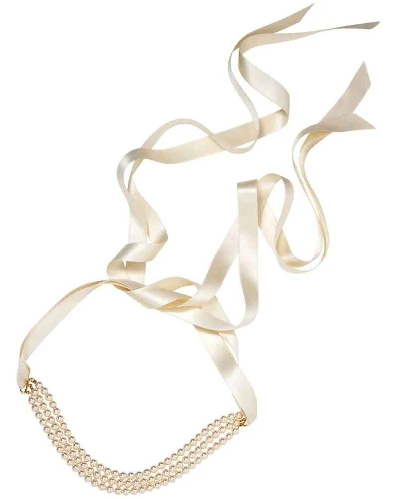 Jennifer Behr Blaire Choker mit Kunstperlen - Nude Nude