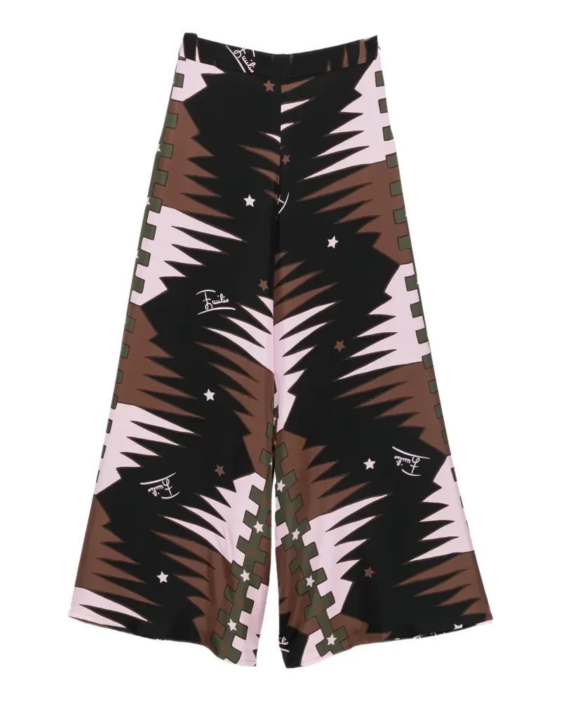 Emilio Pucci Palazzohose mit Iride-Print aus Seide - Schwarz Schwarz
