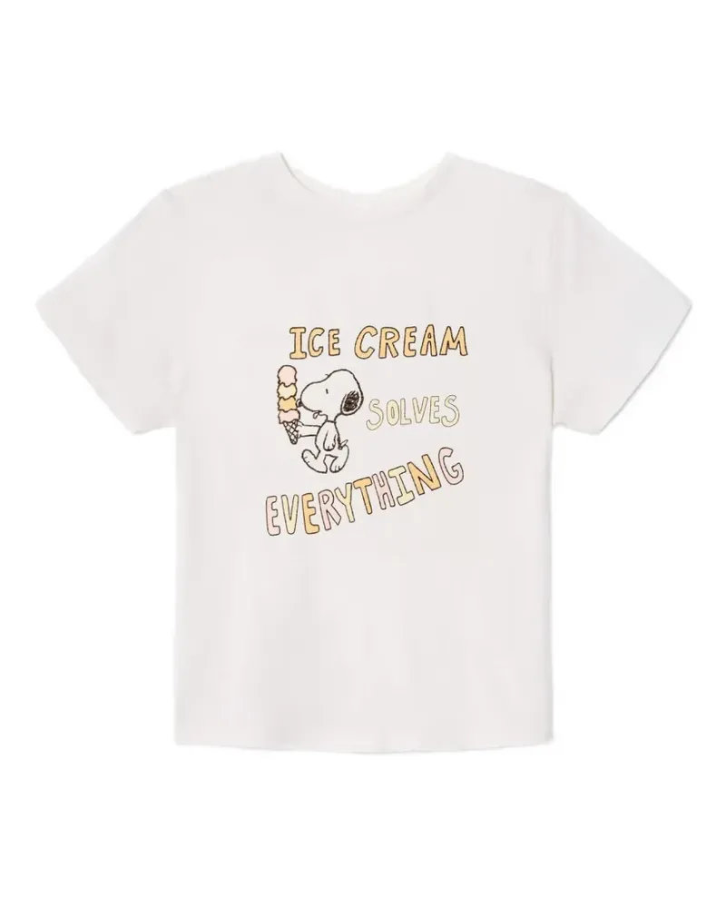 RE/DONE Classic Tee Snoopy T-Shirt mit Print - Weiß Weiß